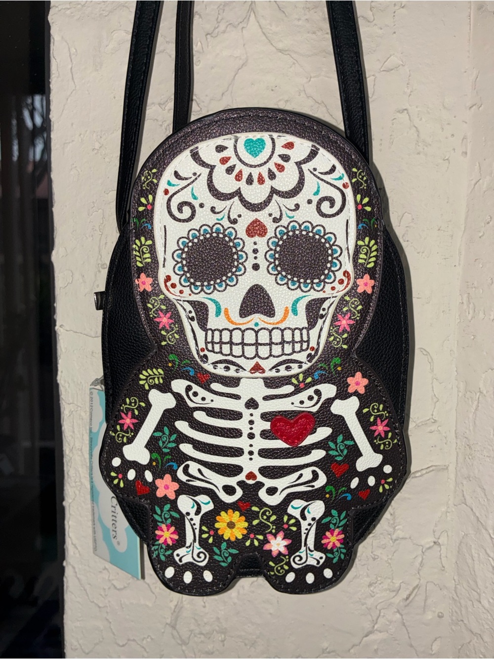 Sleepyville Critters NWT Sugar Skull Skeleton Crossbody Bag Day of the Dead - Picture 13 of 13